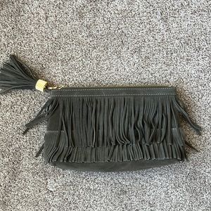 Laura Merkin Olive Green Clutch w/Dust bag